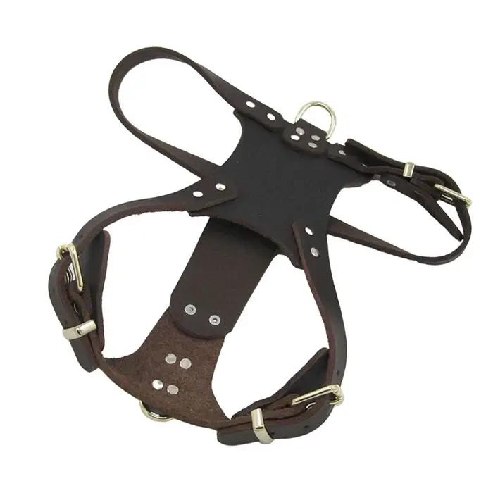 Harnais pour chien en cuir véritable