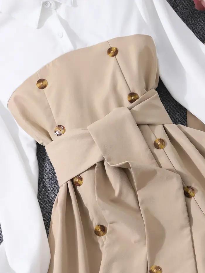 Ensemble de vêtements pour adolescentes, manches longues, couleur unie, ceinture, costume pour enfant, décontracté, élégant, confortable, tenues pour filles de 13 à 16 ans, printemps automne