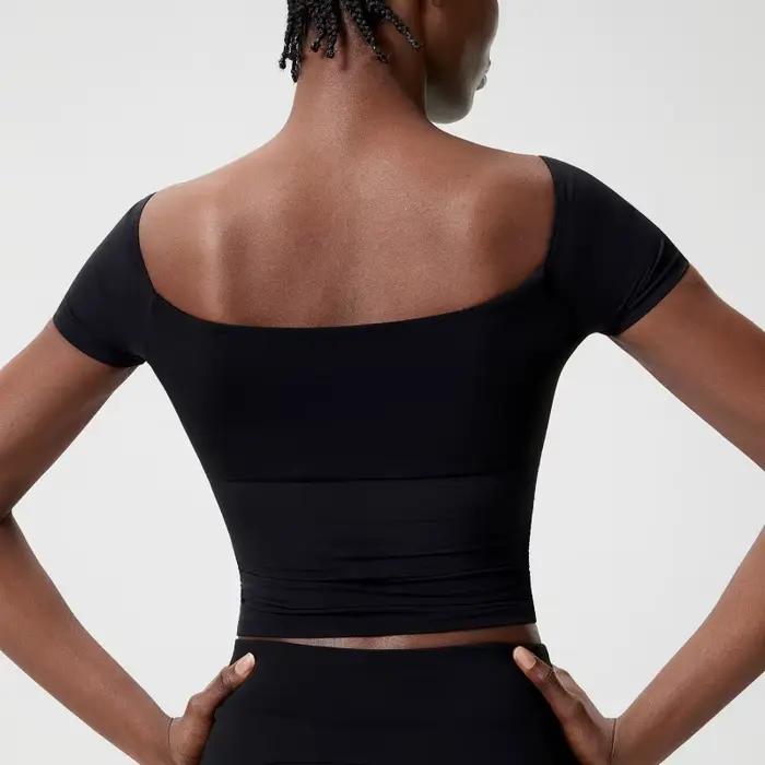 Haut de sport ajusté pour femme en nylon, idéal pour le yoga et la course à pied, offre spéciale pour les occasions importantes