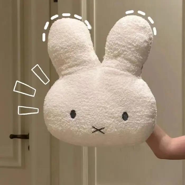 Kawaii Miffy mignon oreiller en peluche dessin animé lapin ajouter coton haute qualité ménage chambre Simple canapé cous