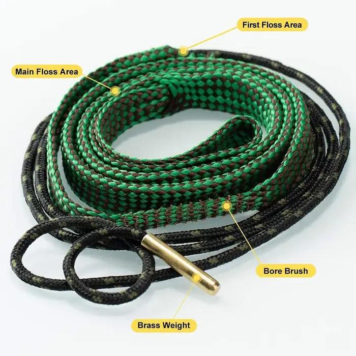 Kit de nettoyage de canon pour armes de chasse avec corde d'alésage pour .22 Cal, .223 Cal, .38 Cal et autres calibres occasions de chasse et tir
