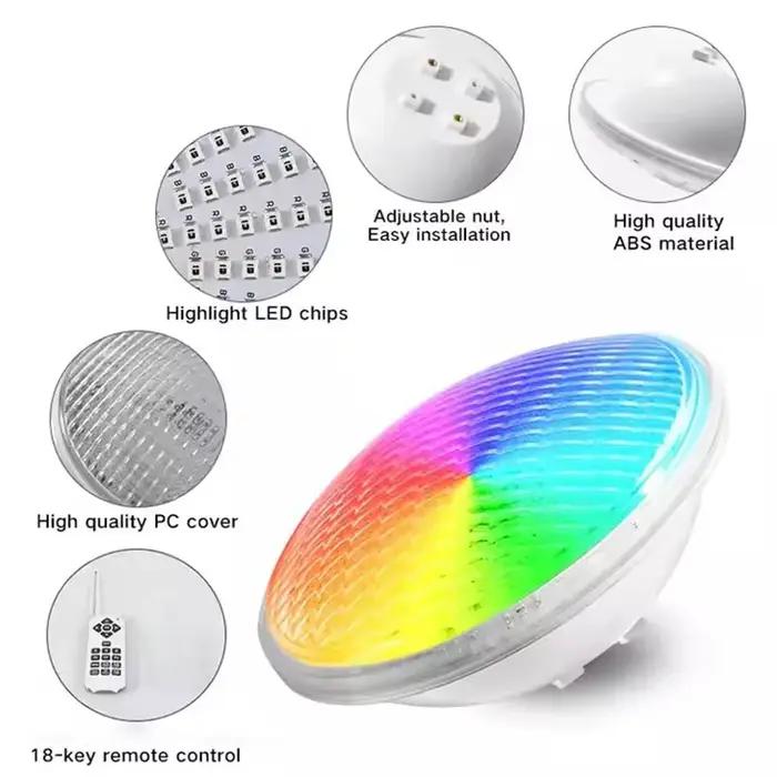 18W 25W 35W LED lumière sous-marine Par56 lumière de piscine LED IP68 12V SMD5730 lampe sous-marine