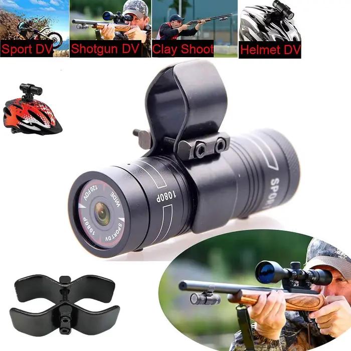 Caméra de fusil de chasse montée sur le corps, caméra vidéo d'action sportive, tir en argile, casque