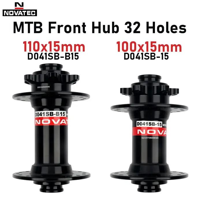 Novatseats-Moyeu avant VTT, 32 trous à travers, 100x15mm Boost, 110x15mm, roulement VTT, pièces de v