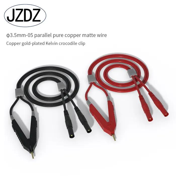 JZDZ – fil de Test Kelvin Lcr, résistance inférieure, 4 fils, 4mm, fiche banane de sécurité, Clip Ke