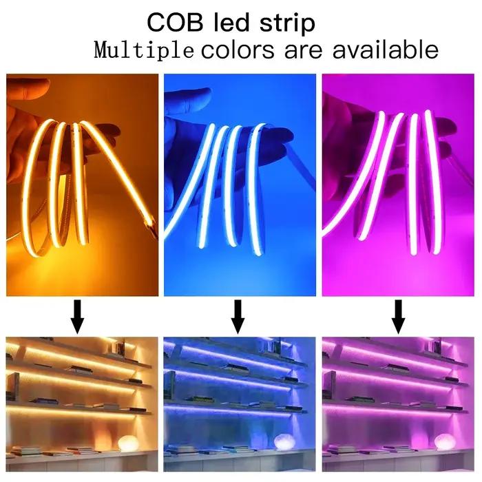 Bande lumineuse LED COB 5V, 320 diodes/m, bande Flexible haute densité, 3mm 5mm 8mm de largeur, ruba