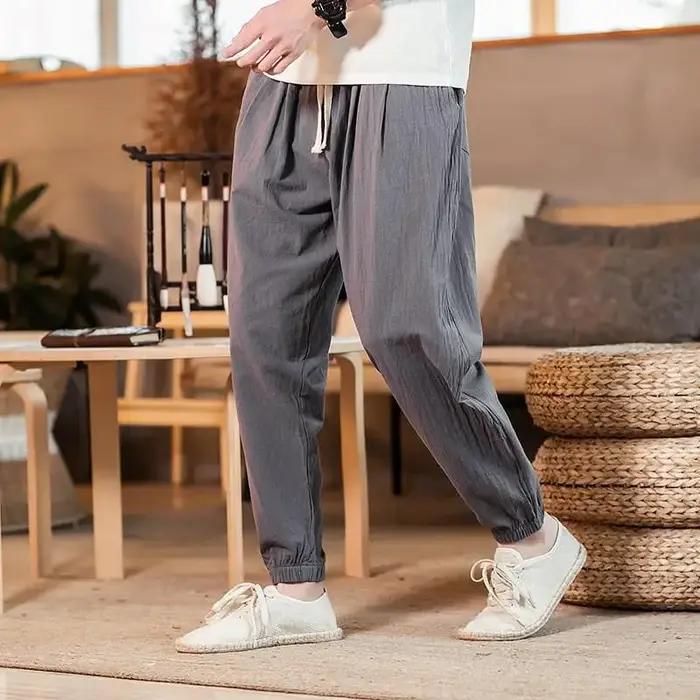 Kimonos de style japonais Harajuku pour hommes, costume masculin traditionnel, pantalon décontracté, imprimé At Harem FjAsian, américains, entreMiJapan