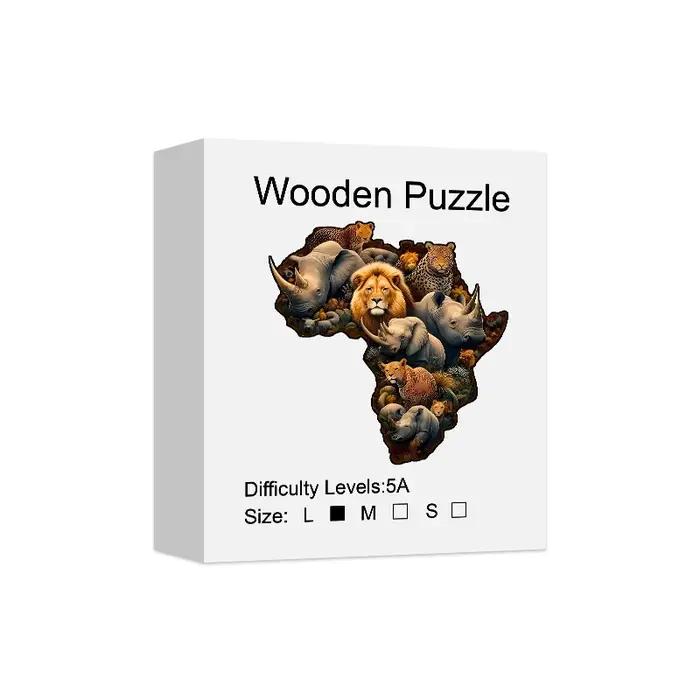 Puzzle en bois sur le thème du monde animal, pièces irrégulières en forme d'animaux, cadeau d'anniversaire, jeu familial, décoration de la maison