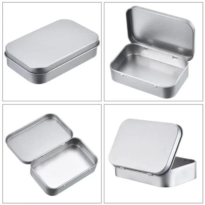 AfricMini-Boîte rectangulaire en métal, 18 boîtes en fer-blanc, étuis à pilules à bonbons, pot à mon