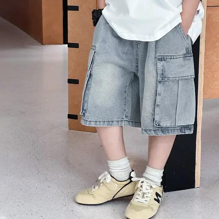Short en jean décontracté pour enfants, style coréen, coton doux, 7-13 ans, pour été, activités extérieures et tenues de ville