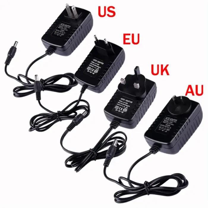 Alimentation électrique DC 12V 1A 2A 3A, adaptateur convertisseur AC100-240V DC12V EU/US/UK/AU, pris