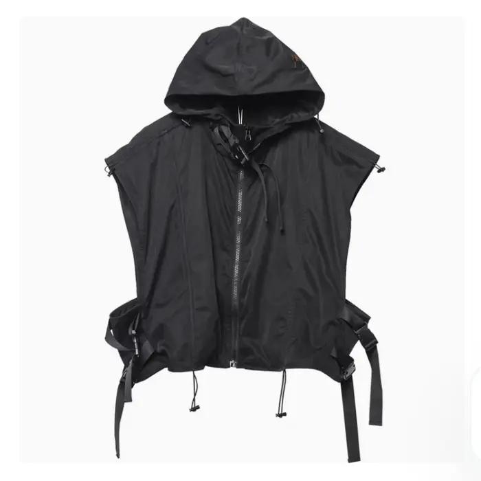 Fonction tactique ruban Patchwork conception Cargo gilet homme vêtements Techwear Style haute rue à capuche hauts sans manche chalecos