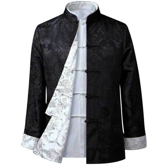 Chemise Dragon chinois pour hommes, manteaux Kung Fu, costume Tang du nouvel an chinois, vêtements t