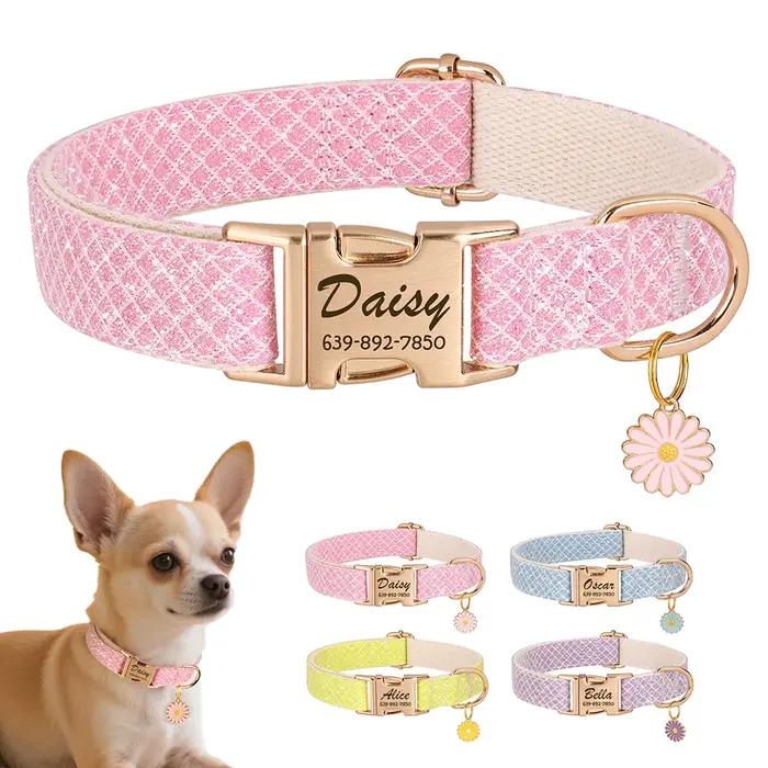 Collier de chien personnalisé en Nylon scintillant