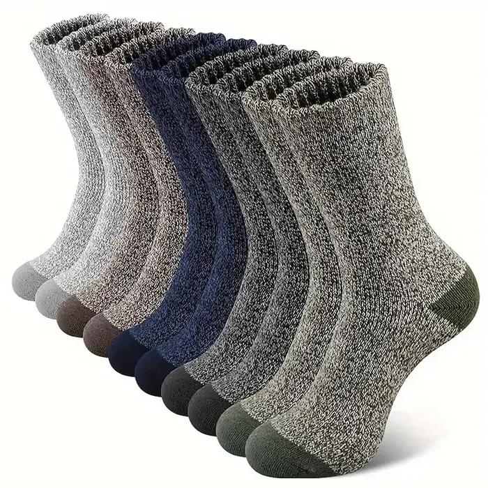 5 paires chaussettes thermiques homme - Randonnée hiver - Ultra épaisses - Protection grand froid