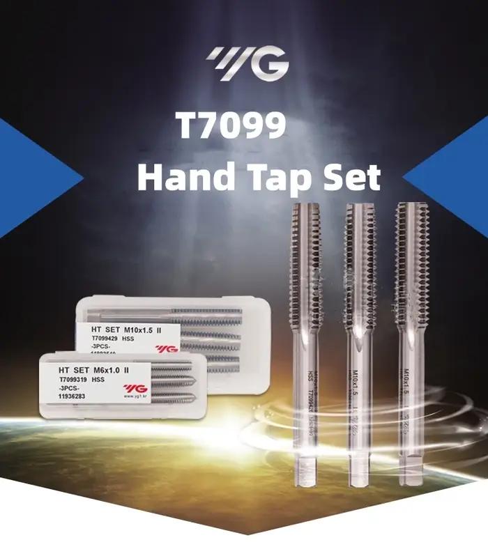 Korea YG HSS Hand Tap Set = 3PCs, Straight T7099, X0.45, 0.5, 0.7, 0.8, 1, 1.25, 1.75, 2, 2.5, 1Set