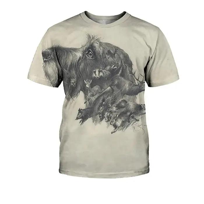 T-shirt imprimé chien de chasse décontracté pour hommes et femmes, style Harajuku Y2K, col rond, manches courtes, motifs teckels, t-shirts respirants pour toutes les occasions