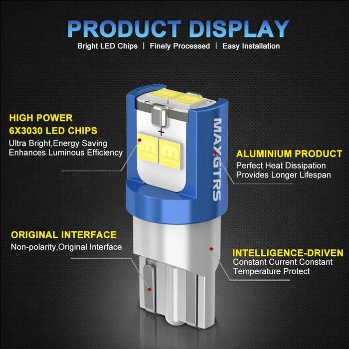 Ampoule LED W5W 10x19 194 168 T10 3030 DRL, marqueur latéral pour voiture, largeur de stationnement,