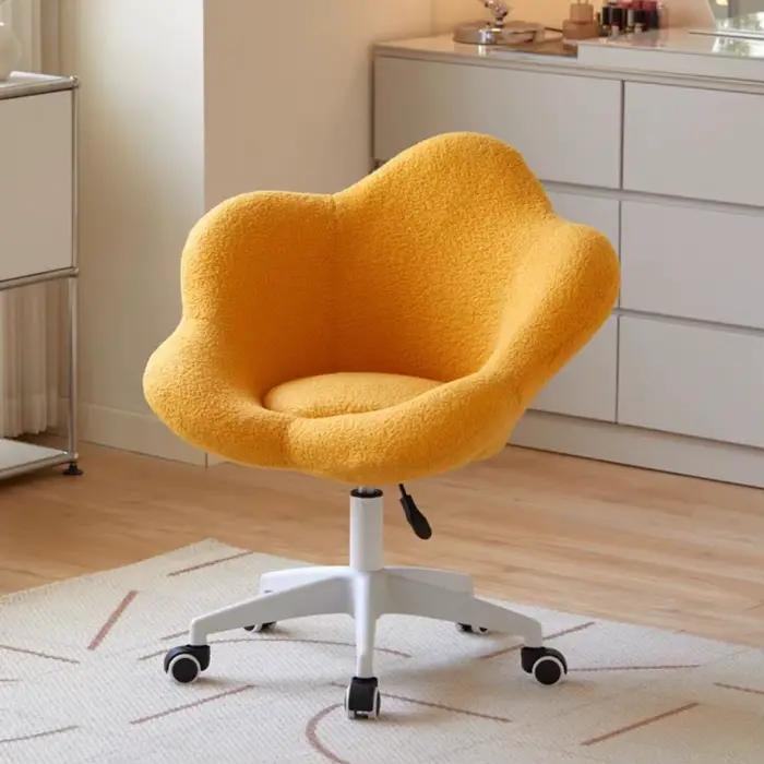 FORMWELL-Chaise de Bureau à Domicile en Laine d'Agneau Réglable, avec Dossier Mi-Dessus, Touffeté Mo