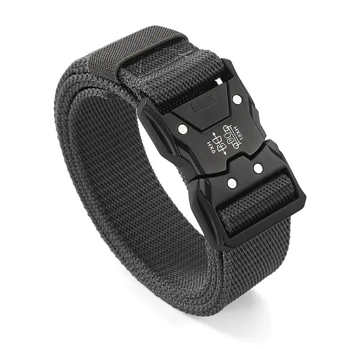 Ceinture à boucle en Nylon tressé pour hommes
