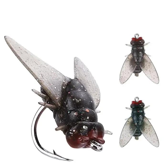 10 pièces mouches de pêche à la mouche mушки для нахлыст PVC caoutchouc souple leurre de pêche à la