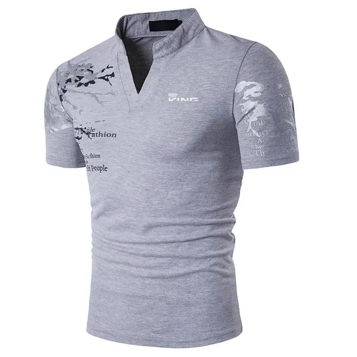 Polo de Golf pour hommes, imprimé graphique, col en V, extérieur, rue, manches courtes, vêtements im