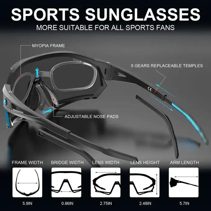 Lunettes de soleil polarisées pour hommes et femmes, cyclisme, vtt, Protection, sport, pêche, 5 lent