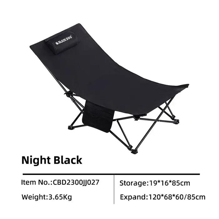 Blackdog-Chaise de camping pliable avec oreiller