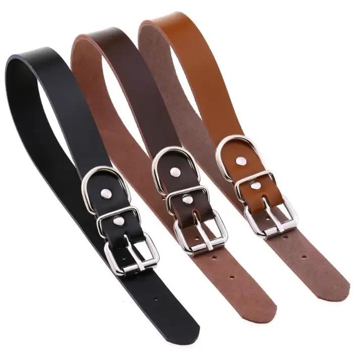 Collier pour chien réglable multi-tailles en cuir
