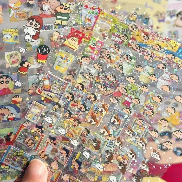 5 pièces Crayon Shin Chan Double Transparent coupe Membrane autocollant bricolage haute valeur main compte décoration