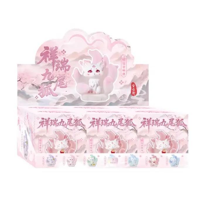 Boîte Mystère Lumineuse Renard à Neuf Queues Porte-Bonheur – Figurine Mignonne Créature Mythique avec Figurine de Chasse Cachée – Décoration de Bureau à Collectionner – Cadeau