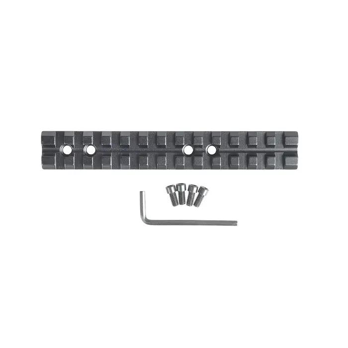 Rail de montage optique Weaver Picatinny pour Mossberg 500 et autres fusils à pompe - 13 fentes - 4 trous - aluminium noir - accessoires de chasse