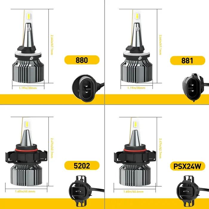 AUXITO 2 pièces H27 880 881 ampoule LED H27W/2 H27W/1 LED H27W voiture antibrouillard conduite jour