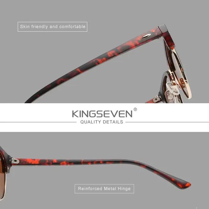 KINGSEVEN luxe casual grand cadre lunettes de soleil femmes crème solaire mode polarisé UV400 lunett