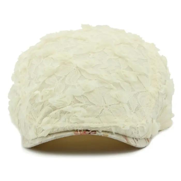 HT4784 béret casquette printemps été dentelle maille casquette hommes femmes Vintage artiste Floral
