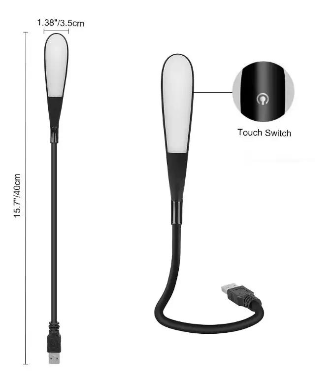 Mini lumière USB pour ordinateurs portables, capteur tactile, lumière LED pour livre, batterie exter