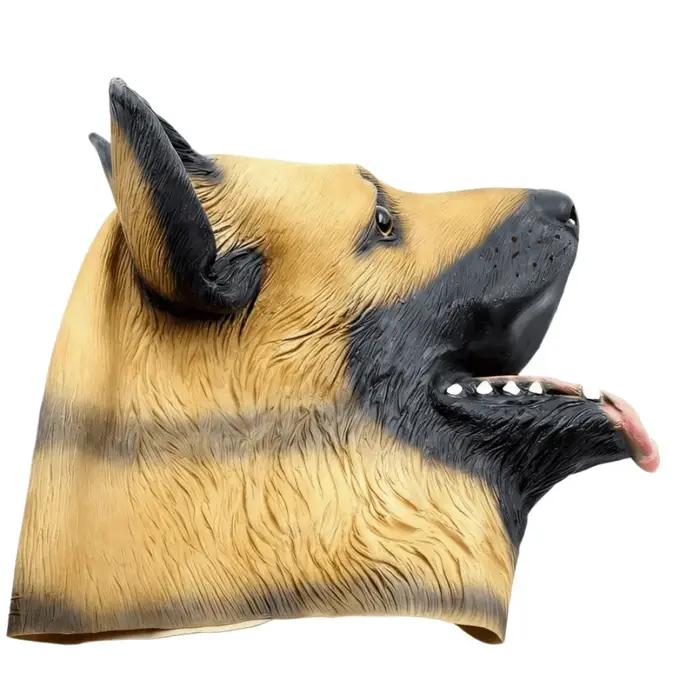 Masque de tête de chien, masque de Costume de chien de fête d'halloween, Costume de Cosplay pour adulte, masque de tête d'animal en Latex (canard allemand)