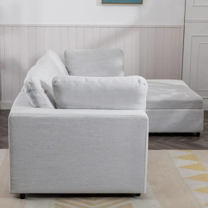 HORGgland-Canapé sectionnel en forme de L avec 2 coussins gratuits, chaise droite, O, 107 po