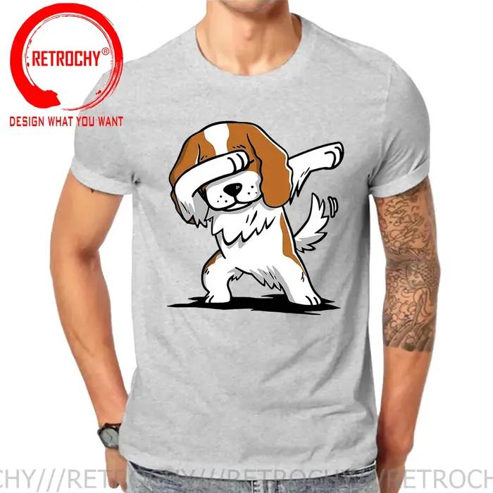 Dab Cavalier King Charles Spaniel T-shirt pour homme, impression d'anime drôle, chien Dab Cavalier, adolescent, t-shirt de dessin animé pour homme