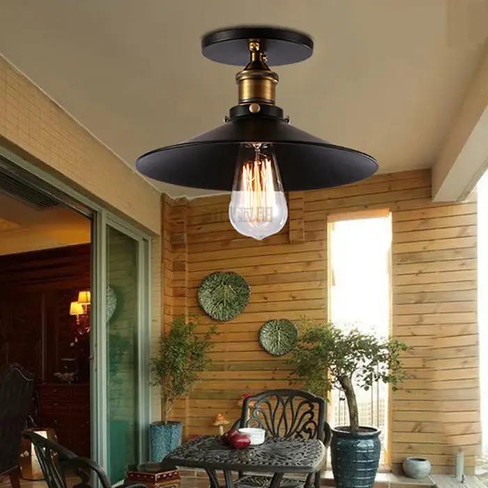 Plafonnier industriel vintage pour loft, lampe de campagne américaine, luminaires pour la maison, éc