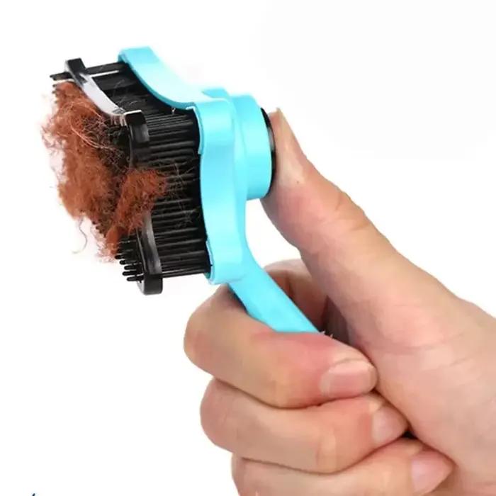 Brosse de toilettage pour chiens et chats, autonettoyante, sans statique, peigne de Massage, poils plus épais et stables, fournitures pour animaux de compagnie pour enlever la fourrure ample
