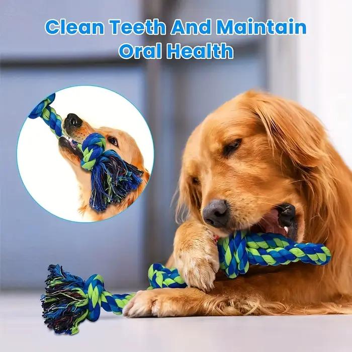 Jouets à nœud en lin pour chiens indestructibles et durables pour chiens moyens et grands occasions de jeu social et cadeaux festifs