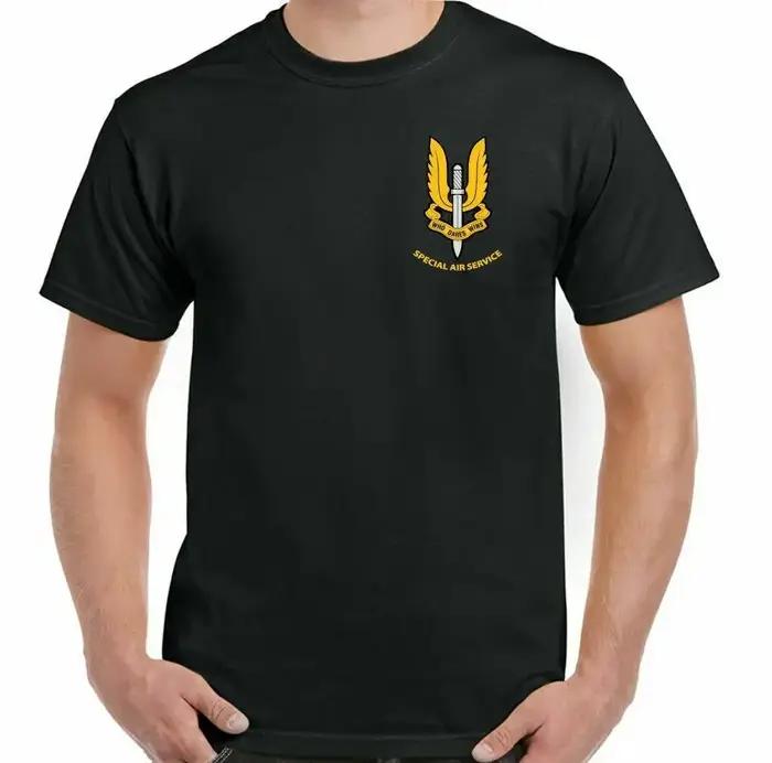 T-Shirt SAS des forces britanniques pour homme, haut des forces aériennes spéciales, He Who Dares Wi