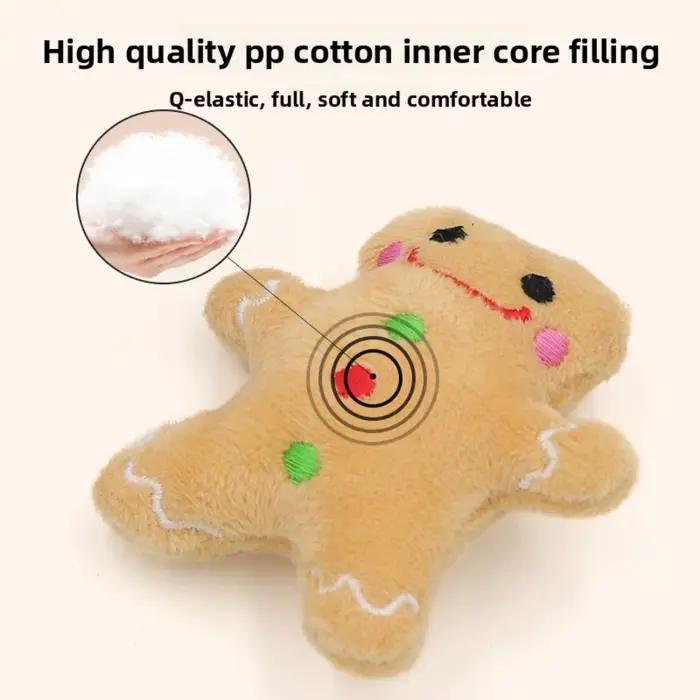 Jouets de Noël pour chats et chiens en peluche, bonhomme en pain d'épice, père Noël, jeu interactif, fournissons le bonheur des animaux domestiques pour Noël et autres occasions festives
