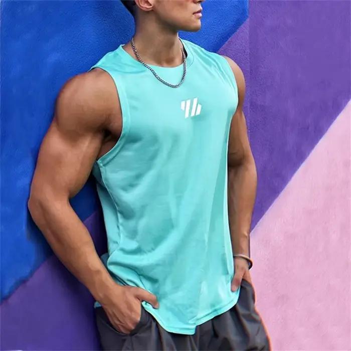 2025 plus récent été gilet de sport haute qualité maille chemise sans manches T-shirts hommes débard
