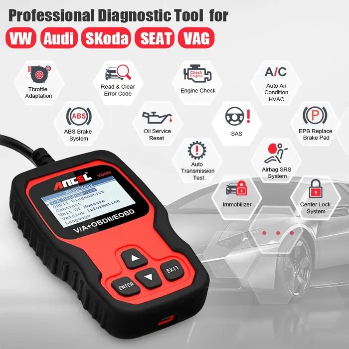 Ancel VD500 OBD2 Scanner automobile lecteur de Code système complet Airbag EPB réinitialiser l'huile