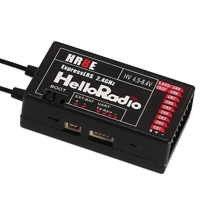 HR8E ELRS 2.4G 9 canaux PWM alimentation DC 4.5-7.4 V récepteur double antenne aile fixe modèle RC bateau universel