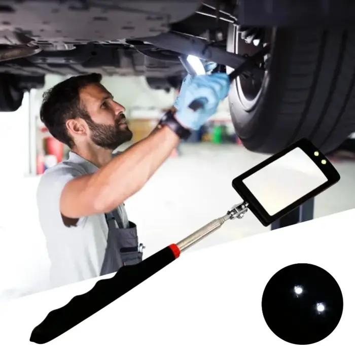 Voiture 360 ° Miroir d'inspection miroirs télescopiques à lumière LED étendent les outils mécaniques
