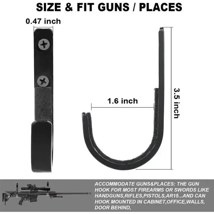 Support de rangement mural pour pistolet, crochets robustes pour fusil et fusil de chasse avec rembourrage souple pour un rangement sécurisé d'arc au tir à l'arc comme bien