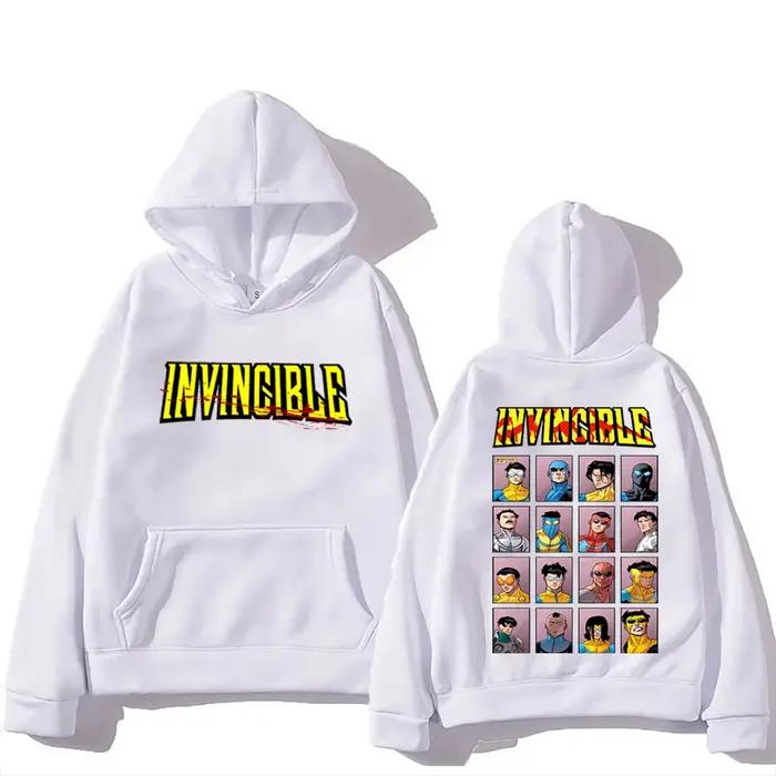 Invincible Mark super-héros Double face sweat à capuche imprimé hommes femmes harajuku vêtements polaire à manches longu